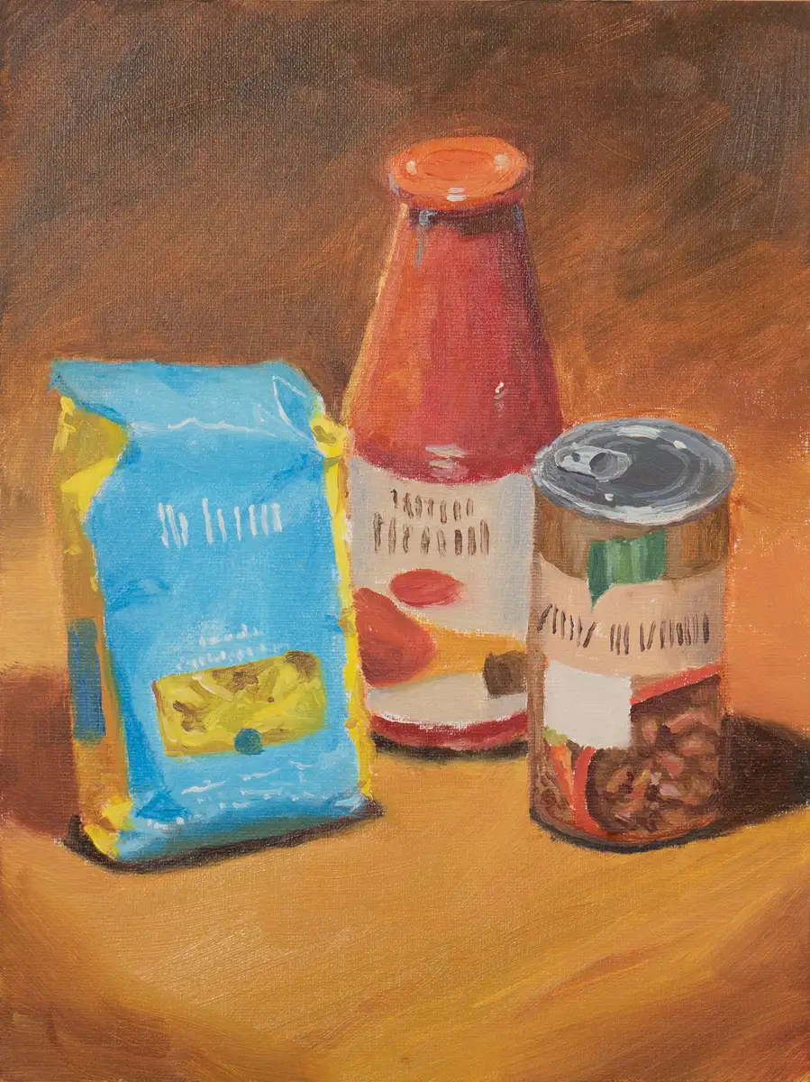 Natura Morta Pasta E Fagioli 18x24 Olio