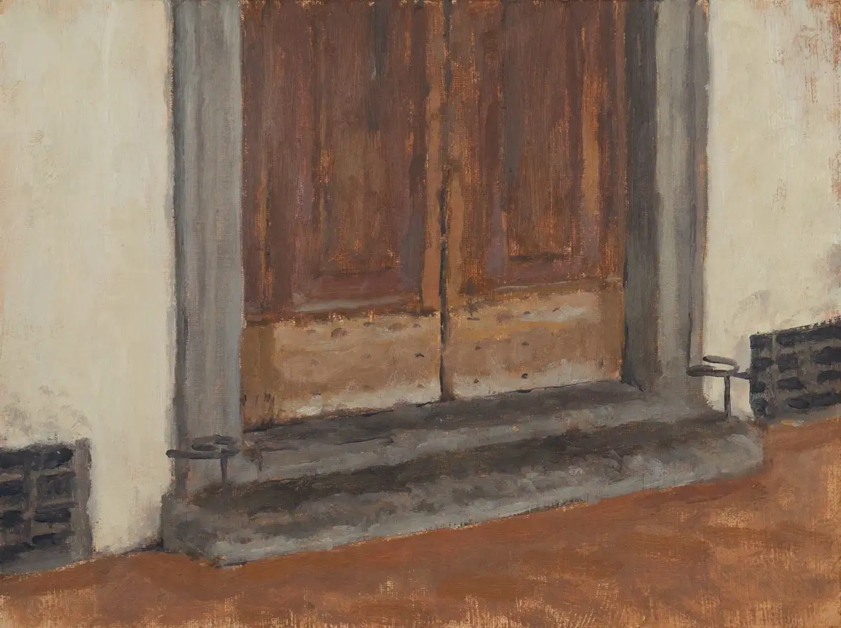 Portone Dell Ospedale Degli Innocenti Firenze 18x24 Olio
